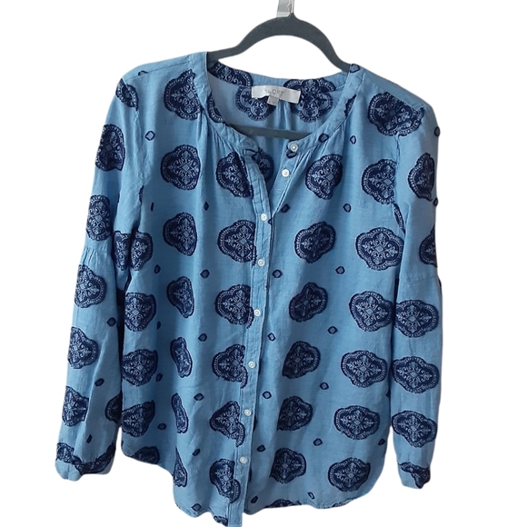 LOFT Tops - Loft Long Sleeve Printed Button Down Shirt